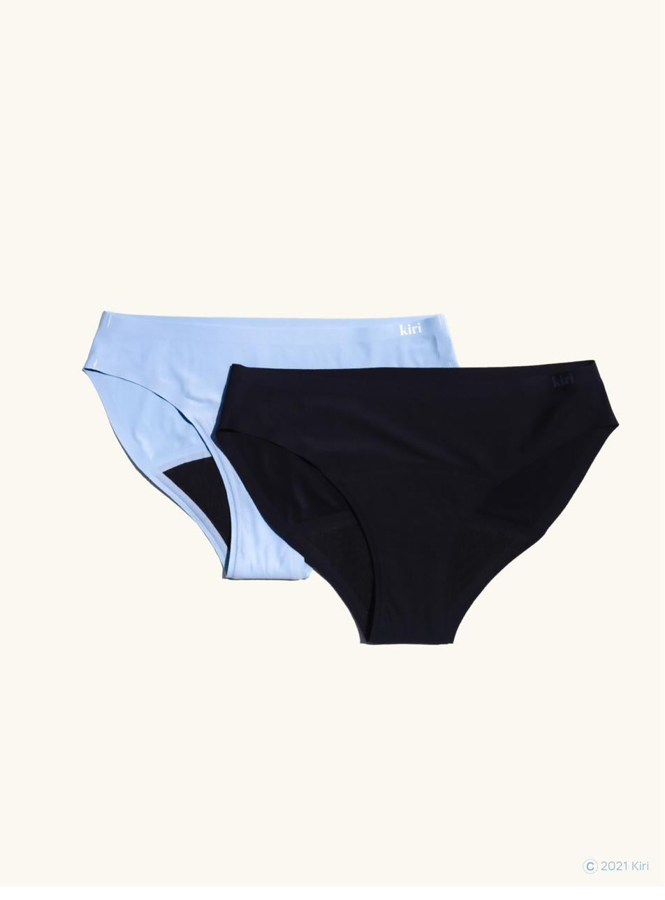 Kiri Celeste Blue and Nisha Black daywear period underwear