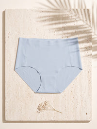 Daily High-Waist Antibacterial Panty in Celeste Blue on travertine 1