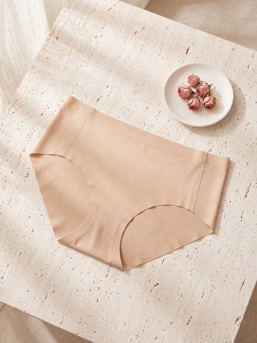 Charlotte Nude Daily Mid-Waist Antibacterial Panty on travertine
