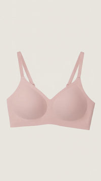 Kiri Heather Pink wireless bra, front and back